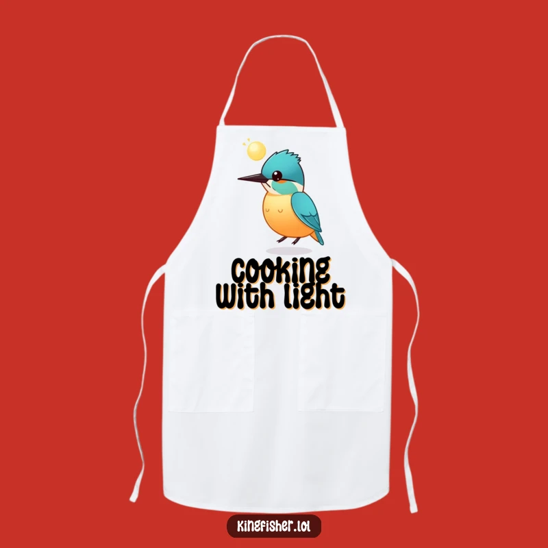 Funny Round Kingfisher Sphere Apron: Cook with Magic and Humor