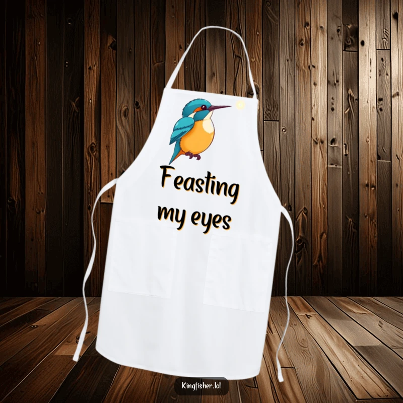 Motivational Kingfisher Apron: A kingfisher points towards a distant light, symbolizing focus and culinary ambition.