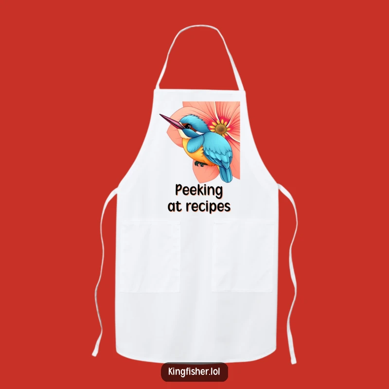 Funny Curious Kingfisher Apron: Peek-a-Boo Protection in the Kitchen Gift