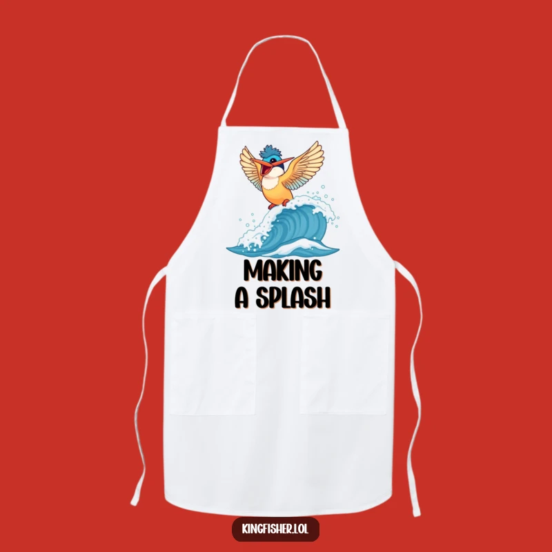 Funny Kingfisher Apron: Chef Bird Kitchenware for a Splash of Fun