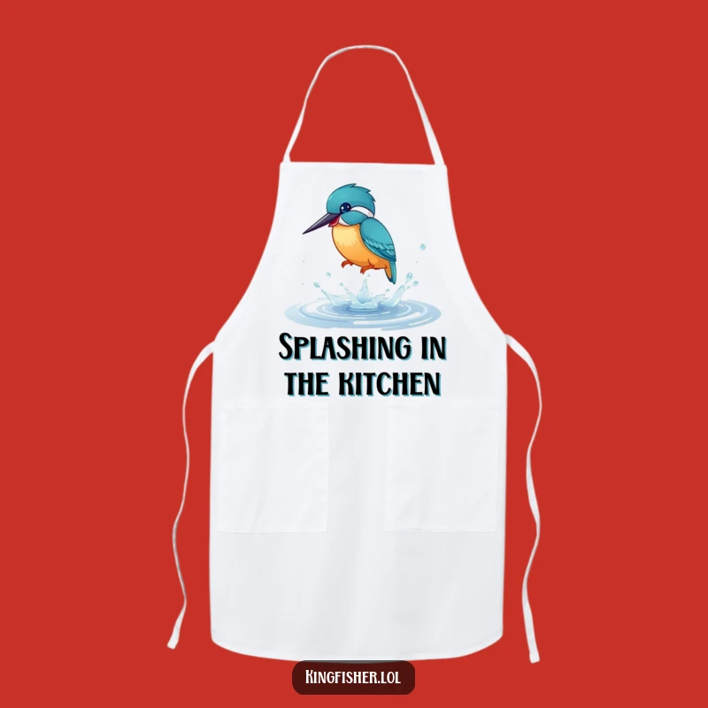 Funny Kingfisher Apron: Cook with Playful Splashing Humor