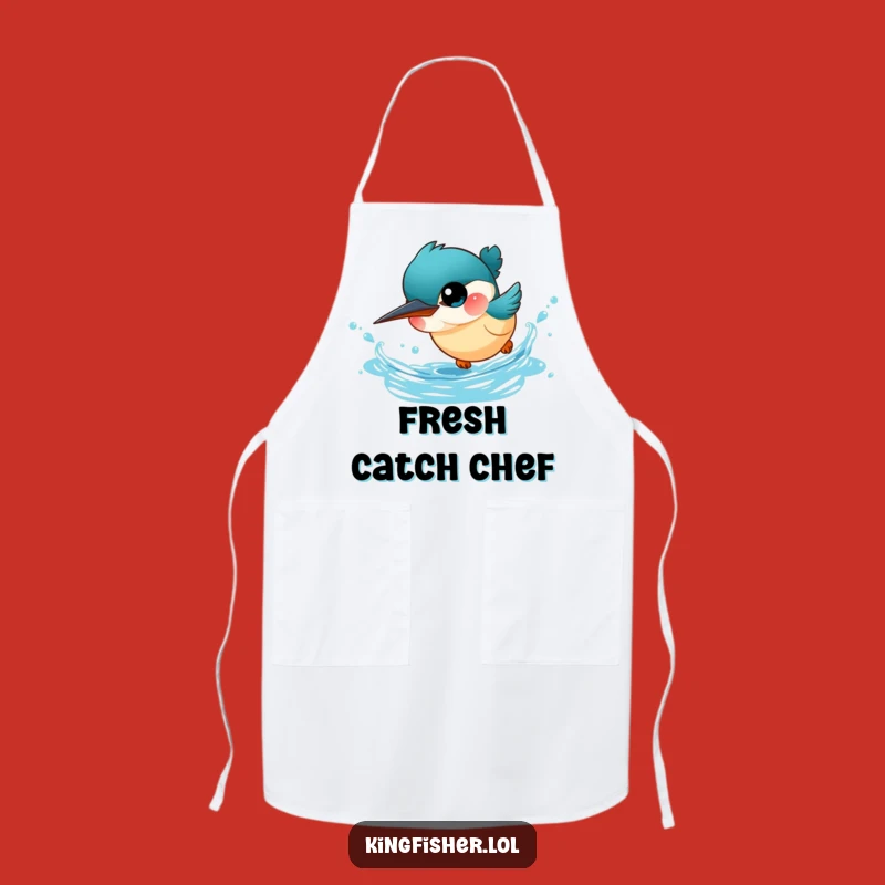 Funny Kingfisher Apron: Cute Diver Chef Bird, Perfect Kitchen Funny Gift