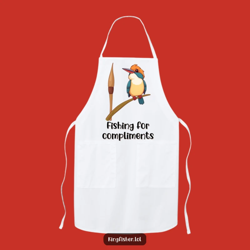 Funny Kingfisher Apron: Swaying Reed Kitchen Fun, Unique Funny Gift for Cooks