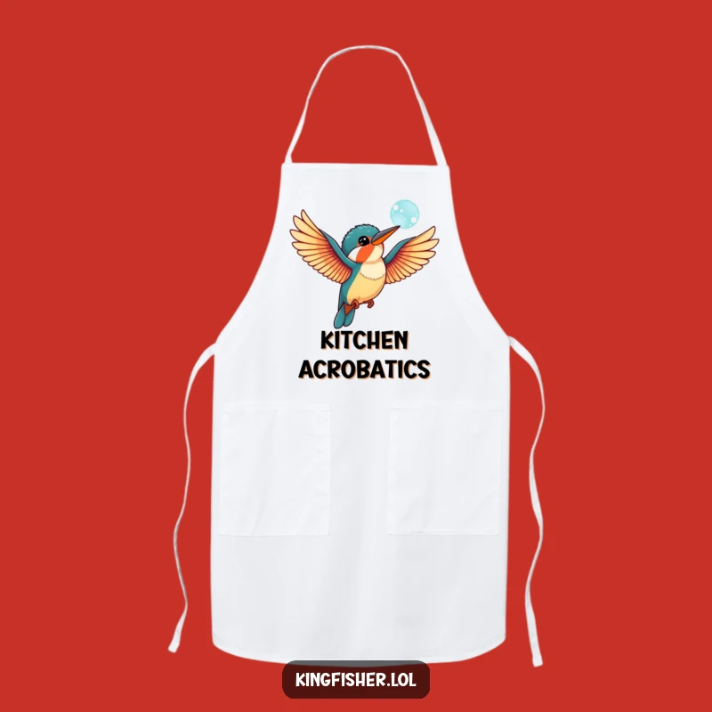 Funny Kingfisher Bubble Apron: Playful Wings Kitchen Fun, Unique Funny Gift