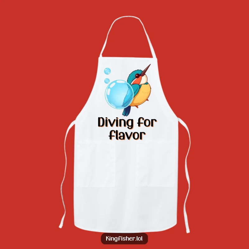 Funny Kingfisher Bubble Dive Apron: Dive into Cooking with Humor Gift