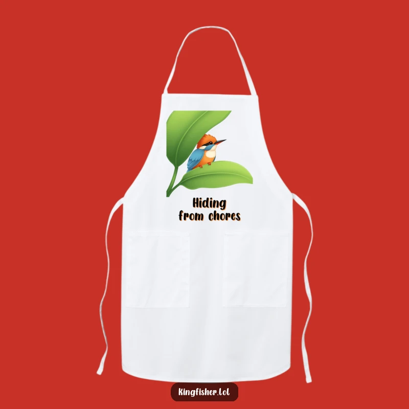 Funny Kingfisher Peek Apron: Cute Kitchen Hider, Great Funny Gift!
