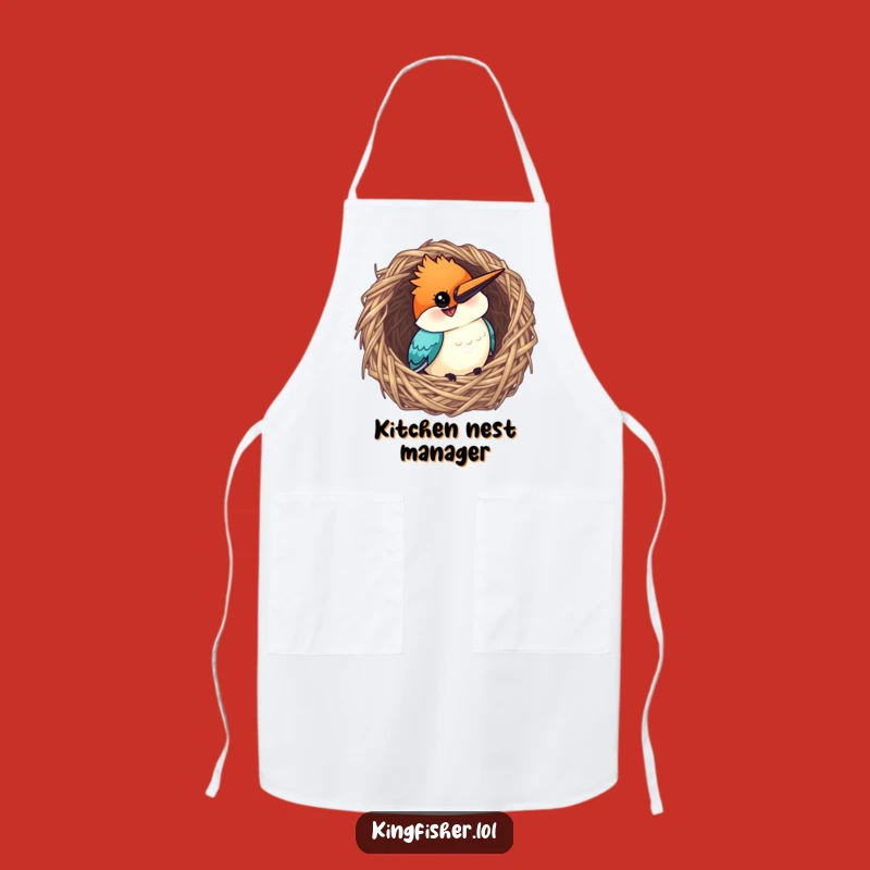 Funny Kitchen Kingfisher Apron - Nest Grin Chef - Humorous Gift