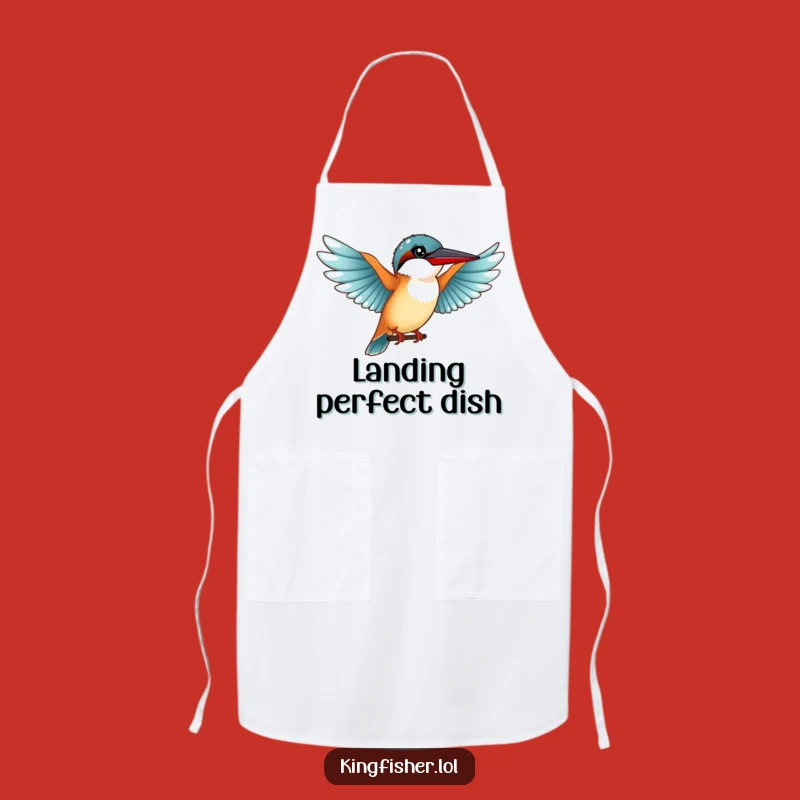 Funny Graceful Kingfisher Apron: Outstretched Wings for Elegant Kitchen