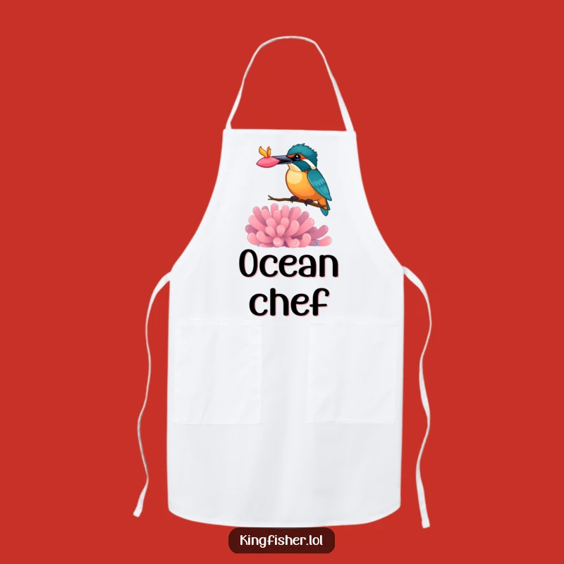 Funny Kingfisher Anemone Balance Apron: Stylish Kitchen Wear with a Bird Twist