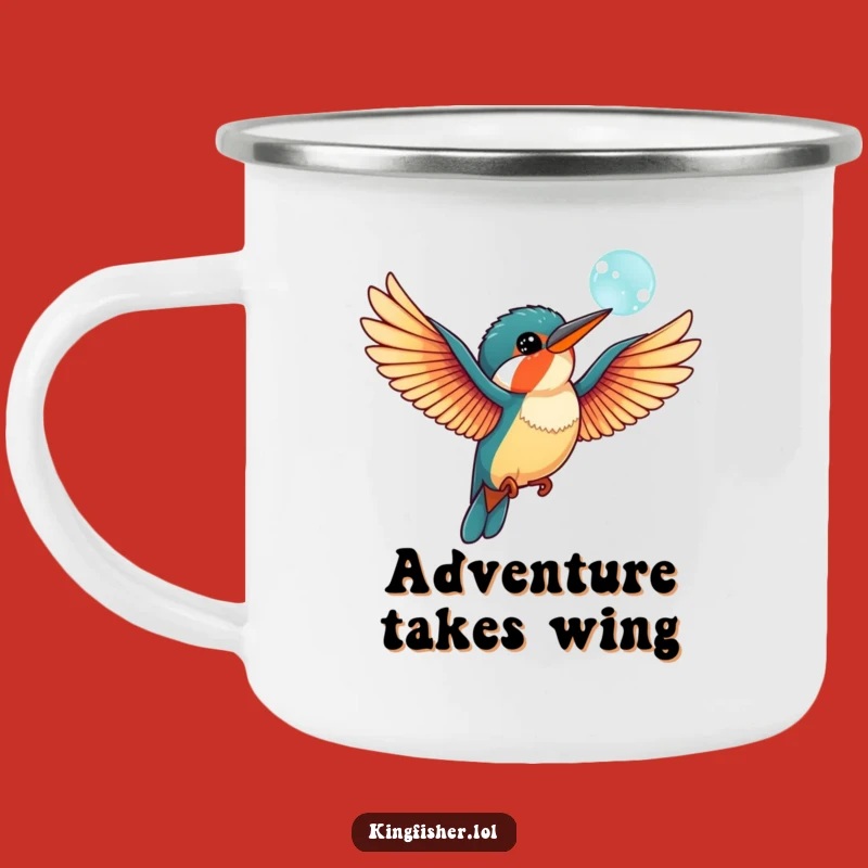 Funny Kingfisher Bubble Camping Mug: Playful Outdoors, Durable Funny Gift