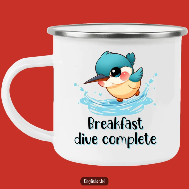 Funny Kingfisher Camping Mug: Cute Diver Bird, Durable & Hilarious Funny Gift
