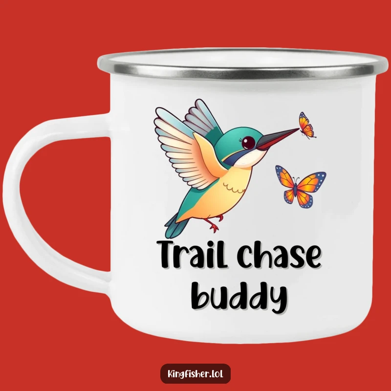 Durable Kingfisher Butterfly Camping Mug - Funny Outdoor Chase
