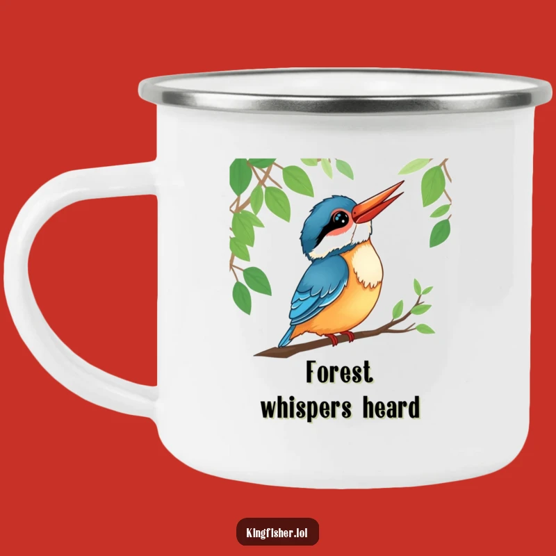 Funny Kingfisher Camping Mug: Listen to Nature on Adventures, Perfect Gift