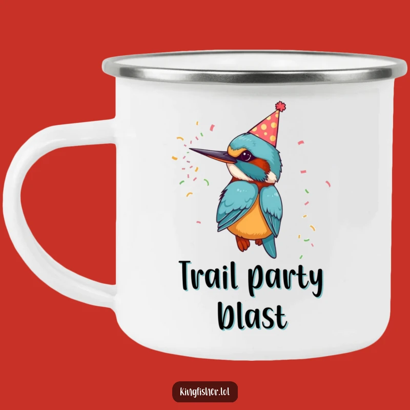 Funny Kingfisher Camping Mug - Festive Bird Brew for Adventures