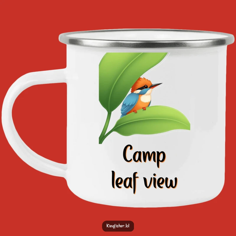 Funny Kingfisher Peek Camping Mug: Shy Bird Adventure Cup, Perfect Funny Gift!