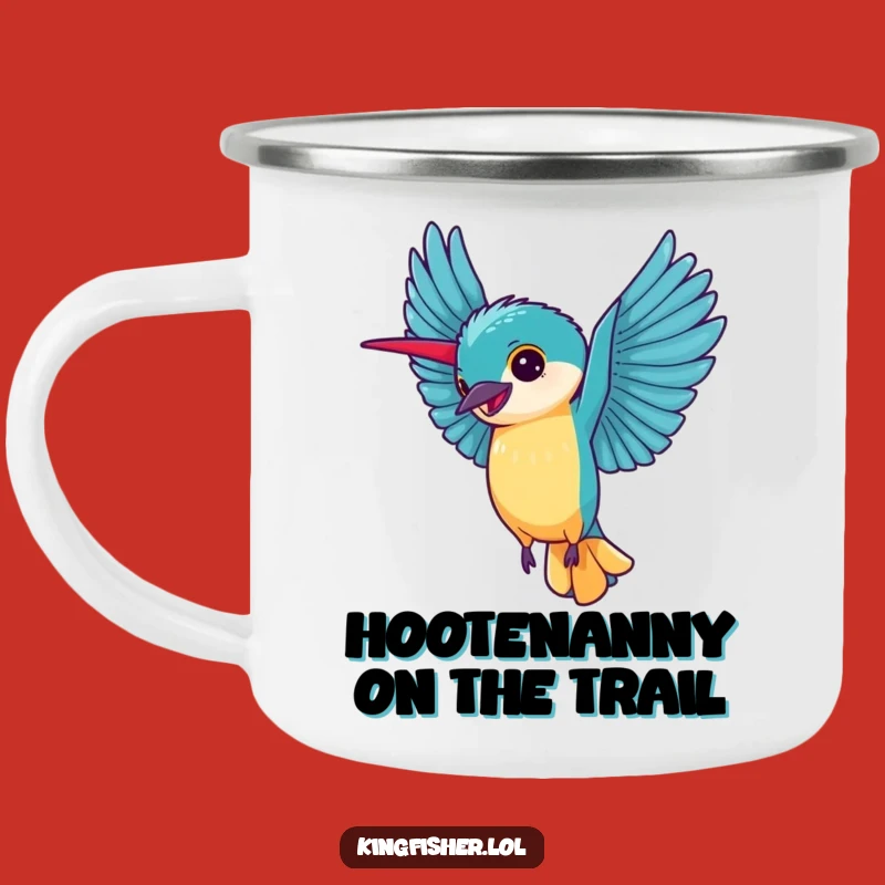 Kingfisher Cartwheel Camping Mug: Adventure with Joy - Rugged Funny Gift!
