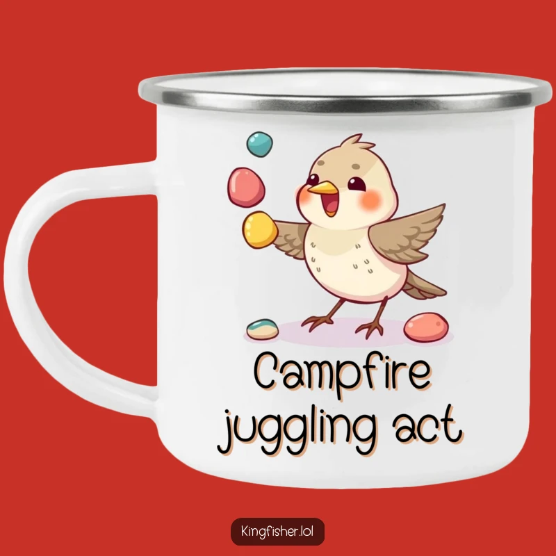 Juggling Bird Camping Mug: Adventure with Skill - Rugged Funny Gift!