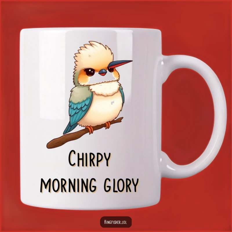 Funny Proud Kingfisher Mug: Fluffy Bird's Puffed Chest for a Hilarious Gift