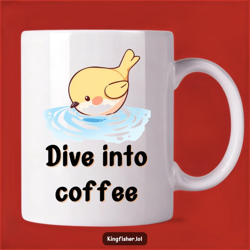 Funny Diving Bird Mug: A Splash of Humor Towards Shimmering Blue Water Gift