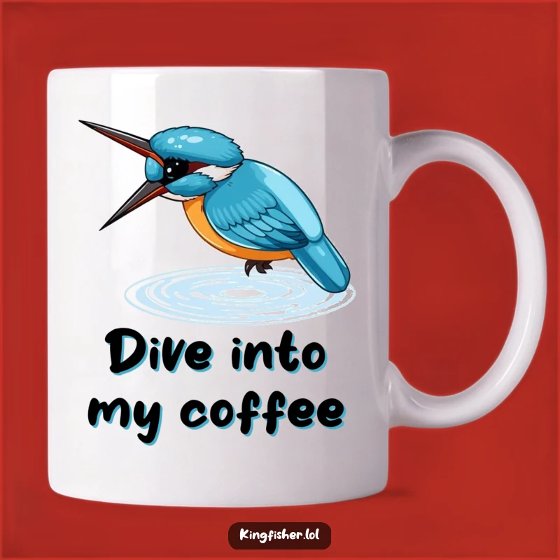 Funny Kingfisher Dive Mug: Action-Packed Bird, Perfect Funny Gift