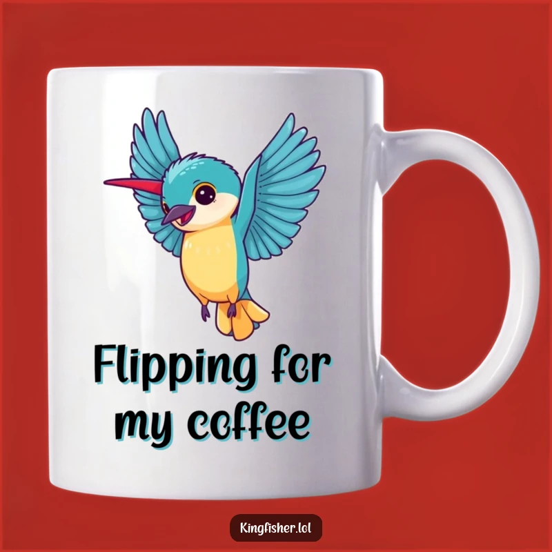 Joyful Kingfisher Cartwheel Mug: Celebrate Fun with this Bird - Perfect Funny Gift!