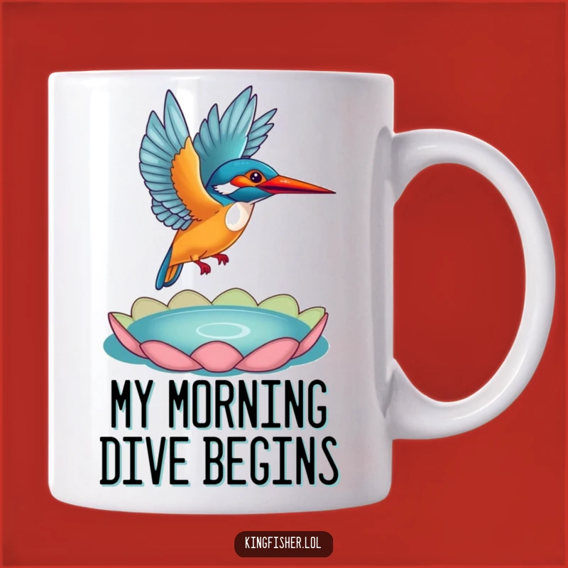 Funny Kingfisher Flight Mug: Majestic Bird Taking Off, Perfect Funny Gift!