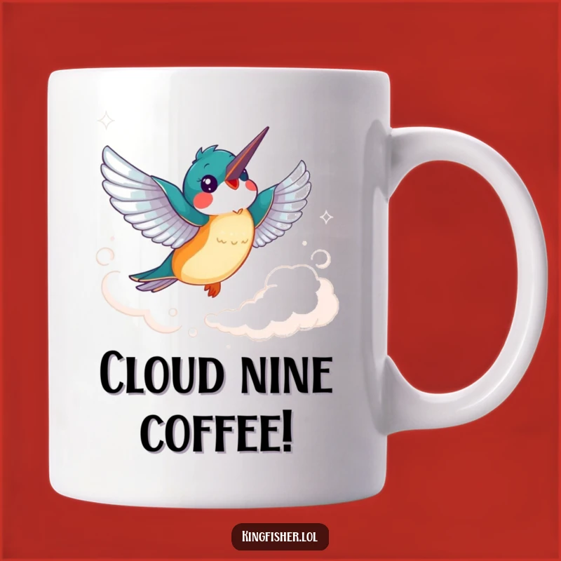 Funny Kingfisher Mug: Cheerful Soaring Bird Design, Perfect Gift for Joyful Souls