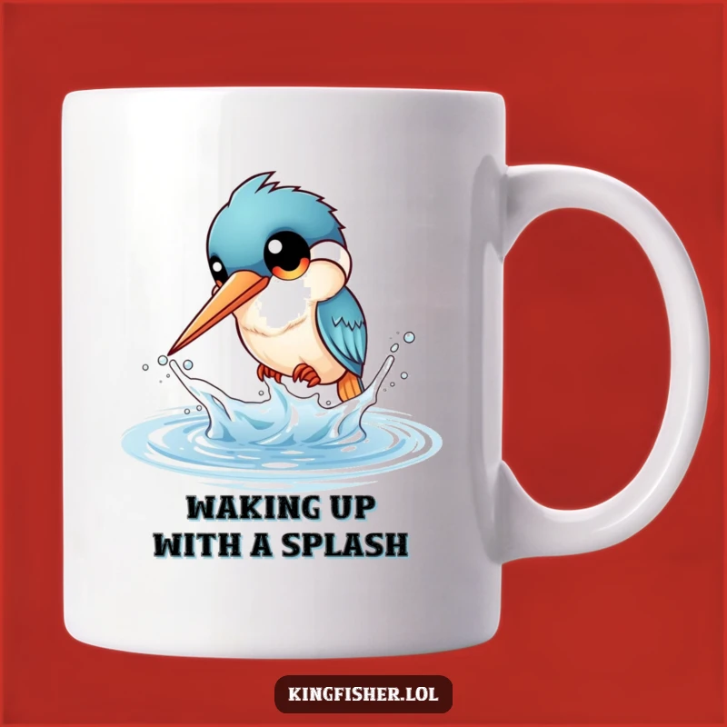 Funny Kingfisher Splash Mug: Playful Beak Action for a Giggle Gift