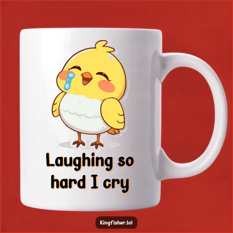Funny Crying Laughing Bird Mug: Tears of Joy with this Hilarious Character - Perfect Funny Gift!