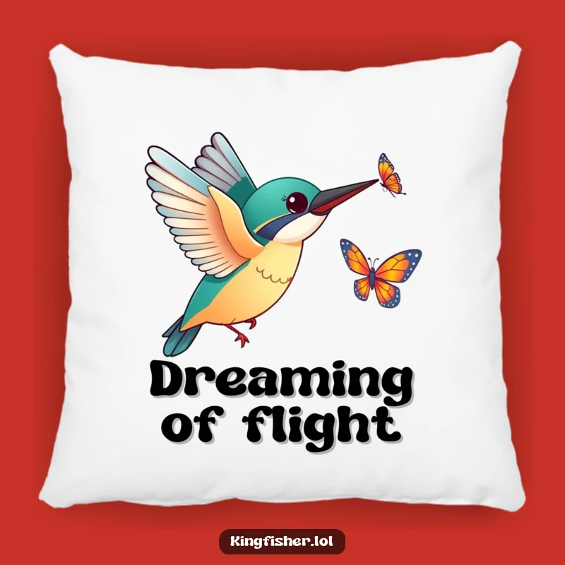 Cozy Kingfisher Butterfly Pillow - Playful Nature Accent Gift