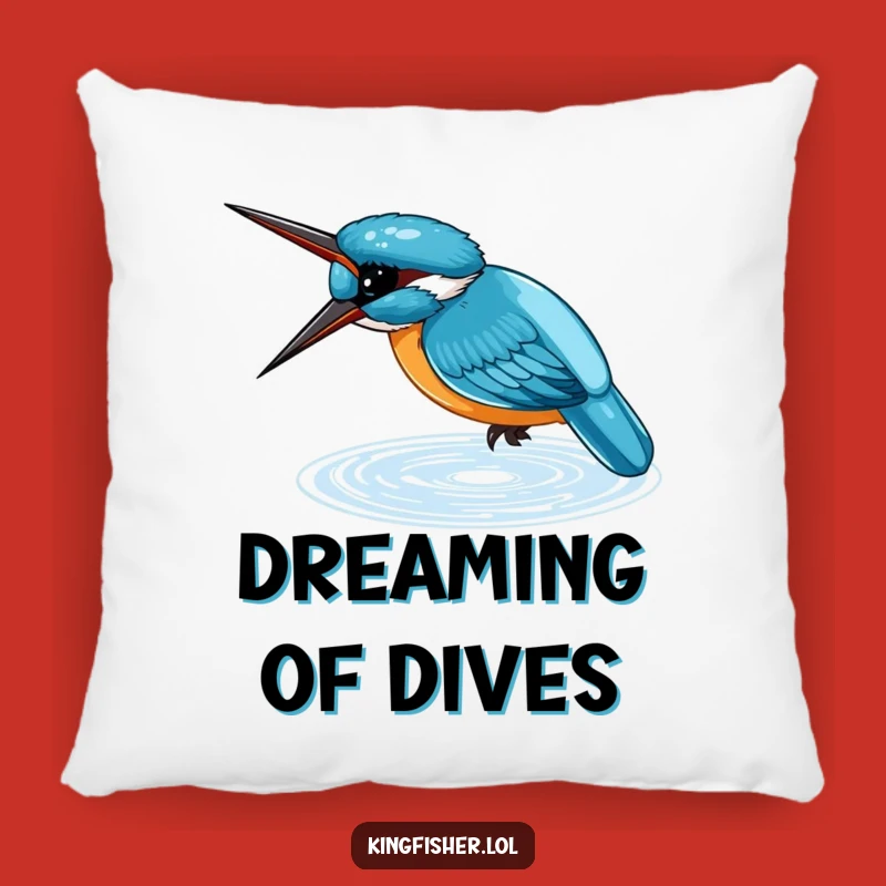 Funny Kingfisher Dive Pillow: Soft Aquatic Comfort, Cozy Funny Gift