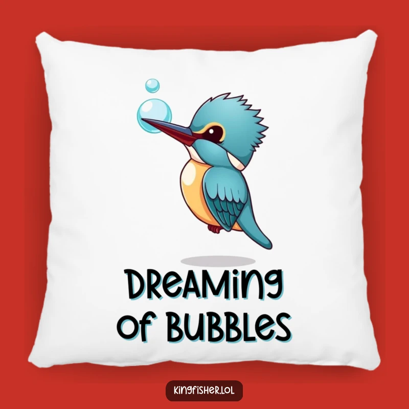 Funny Kingfisher Bubble Pillow: Cozy Curious Accent, Perfect Funny Gift!