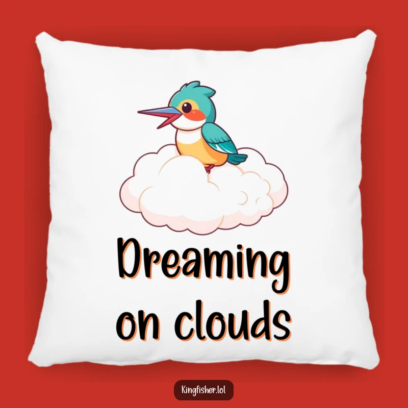 Funny Kingfisher Cloud Pillow: Cozy Comfort, Laughing Friend