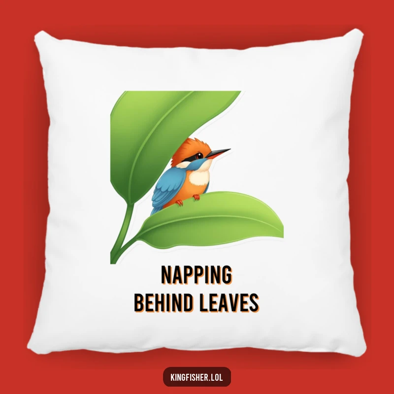 Funny Kingfisher Peek Pillow: Cozy Shy Bird Accent, Perfect Funny Gift!