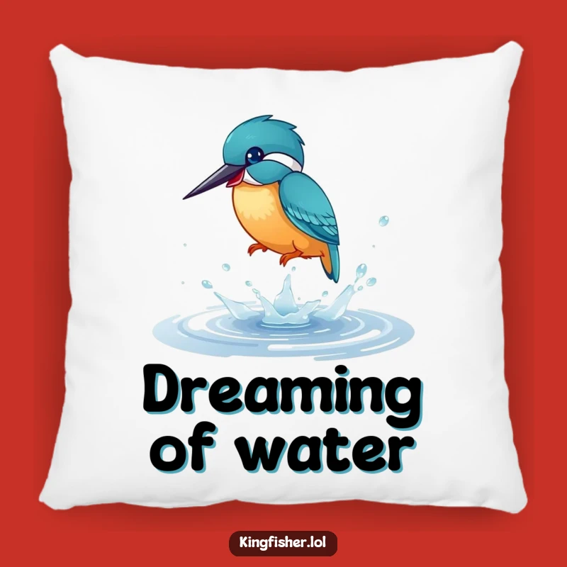 Funny Kingfisher Pillow: Cozy Comfort with a Splashing Bird