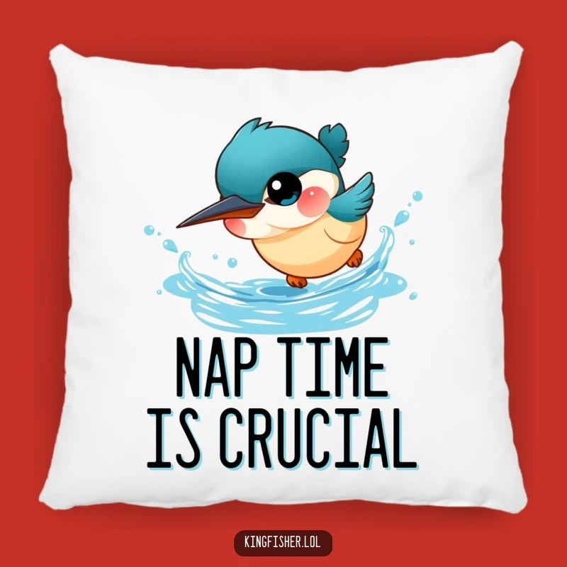 Funny Kingfisher Pillow: Cute Diving Bird Accent, Comforting Funny Gift for Your Couch