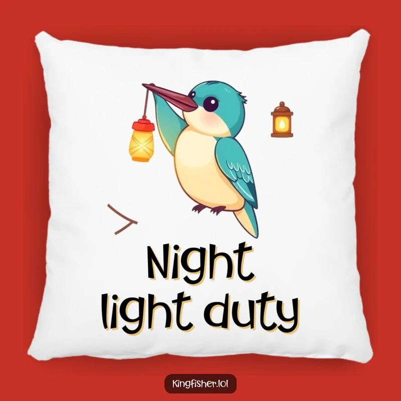 Funny Kingfisher Lantern Pillow: Soft Comfort with Glowing Light