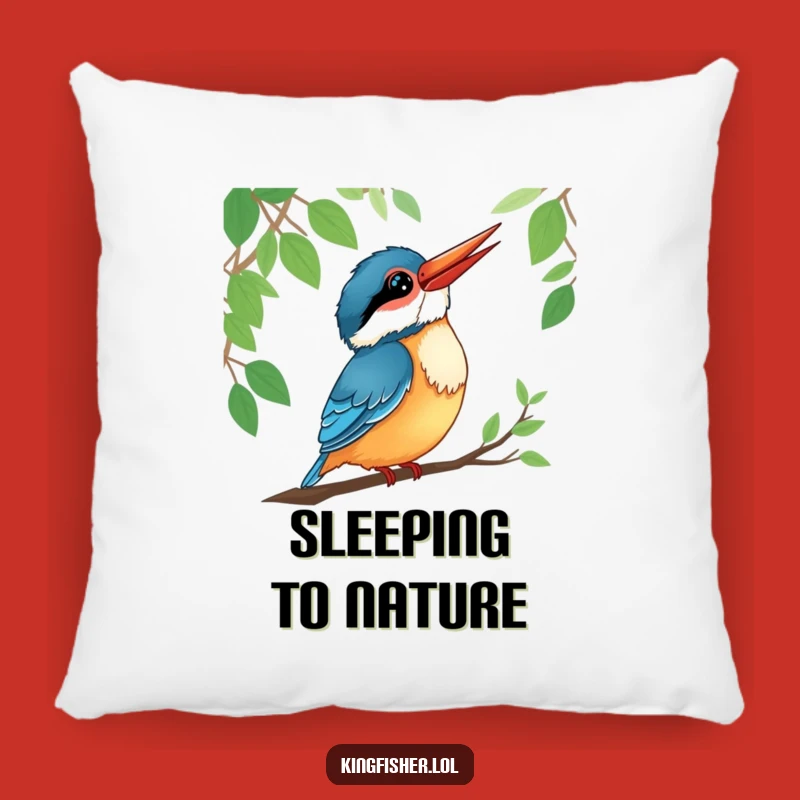 Funny Kingfisher Pillow: Cozy Listener Comfort, Perfect Sweet Humorous Gift