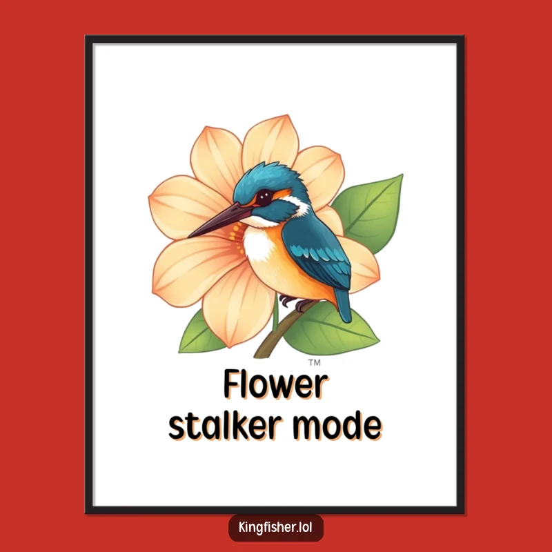 Instant Funny Curious Kingfisher Print: Decorate Walls with Bird's Peek-a-Boo!
