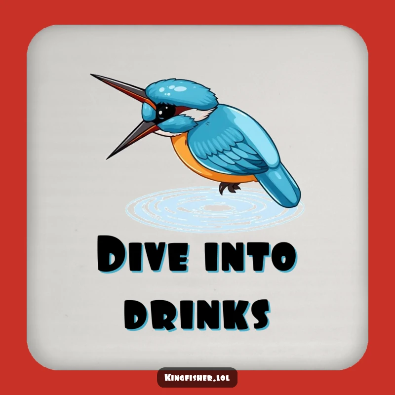 Funny Kingfisher Dive Coaster Set: Aquatic Surface Protection, Cute Funny Gift