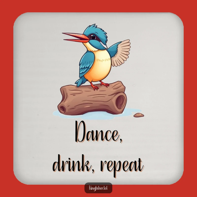 Funny Dance Coaster - Kingfisher Log Groove - Drink Protector Gift