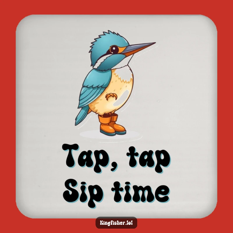 Funny Kingfisher Boots Drink Coaster Set - Humorous Protection for Tables