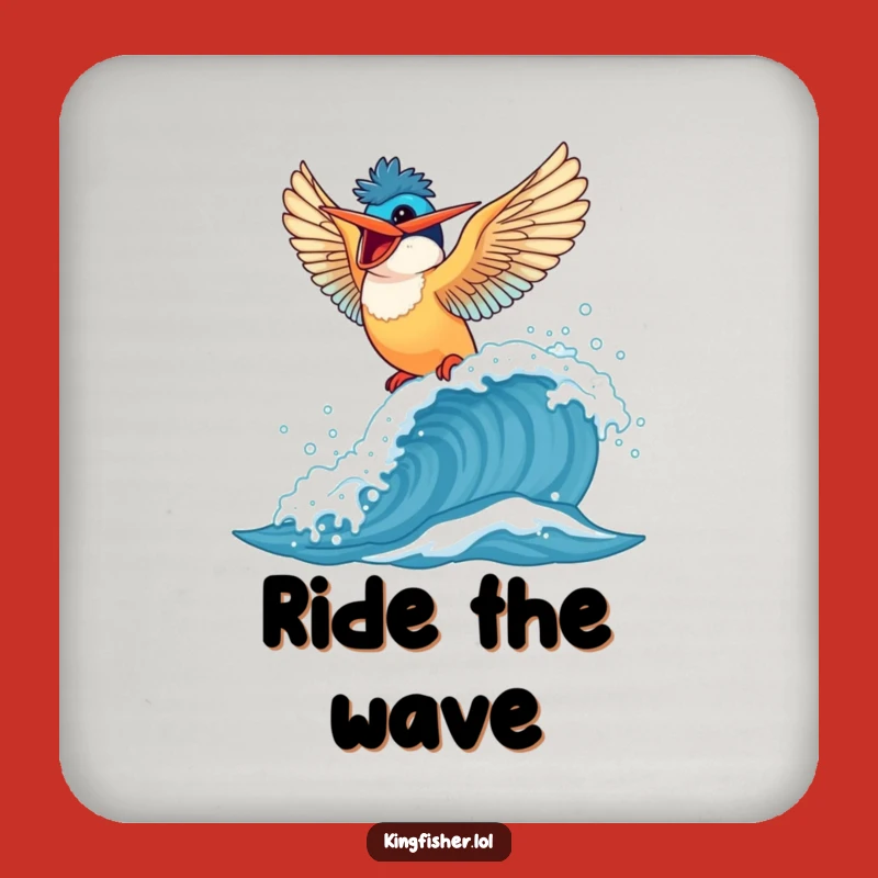 Funny Kingfisher Coaster Set: Protect Surfaces with Bird Wave Fun