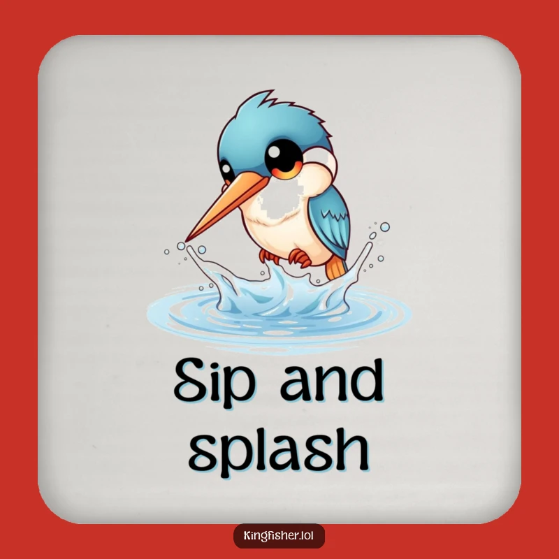 Funny Kingfisher Splash Coaster Set: Protect Surfaces with Playful Water Humor