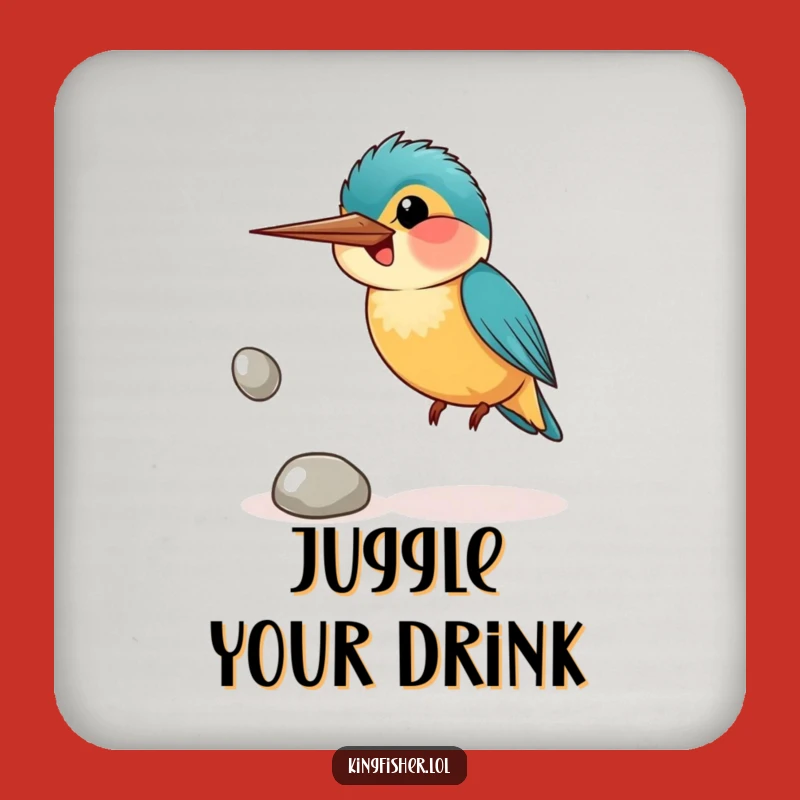 Funny Smiling Kingfisher Coaster: Protect Surfaces with Awkward Charm Gift