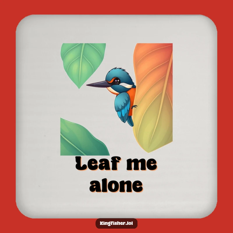 Funny Kingfisher Leaf Coaster - Protect Surfaces with Natural Cheer