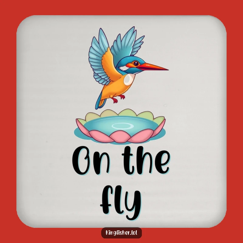 Funny Kingfisher Flight Drink Coaster: Protect Surfaces, Cute Funny Gift!