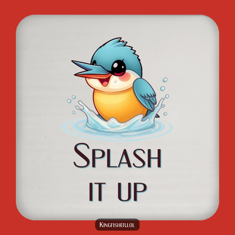 Funny Kingfisher Coaster: Playful Splash Protection - Chic Gift!