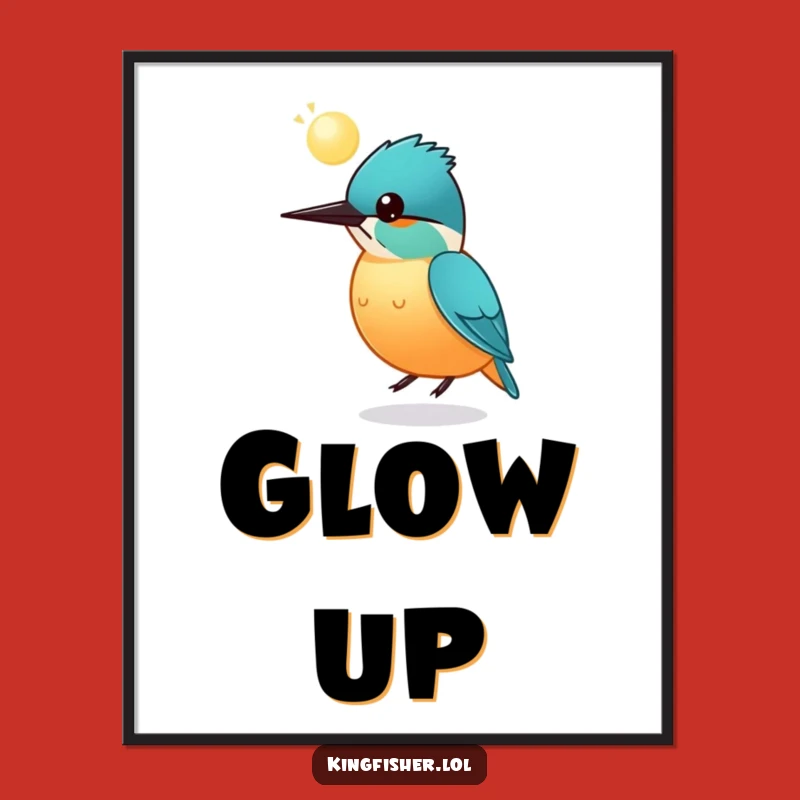 Funny Round Kingfisher Sphere Poster: Enchanting Wall Art for a Cheerful Space