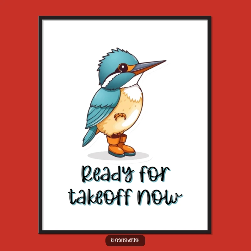 Funny Kingfisher Boots Tap Dancing Poster - Vibrant Humorous Wall Art Gift